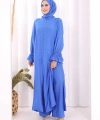 Hac  Umre Takım Önü Düğmeli Tunik,Pantolon  ŞAL  HEDİYE  8014 Saks