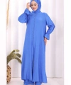 Hac  Umre Takım Önü Düğmeli Tunik,Pantolon  ŞAL  HEDİYE  8014 Saks