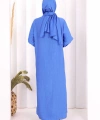 Hac  Umre Takım Önü Düğmeli Tunik,Pantolon  ŞAL  HEDİYE  8014 Saks