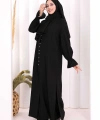 Hac  Umre Takım Önü Düğmeli Tunik,Pantolon  ŞAL  HEDİYE  8014 Siyah