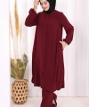 Hac Umre Tunik Pantolon Takım 8006 Mürdüm