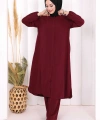 Hac Umre Tunik Pantolon Takım 8006 Mürdüm