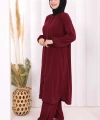 Hac Umre Tunik Pantolon Takım 8006 Mürdüm