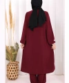 Hac Umre Tunik Pantolon Takım 8006 Mürdüm
