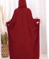 Kapüşonlu Abaya ve  Elbise İkili Takım 70013 Bordo