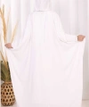 Kapüşonlu Abaya ve  Elbise İkili Takım 70013 Ekru