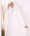Kapüşonlu Abaya ve  Elbise İkili Takım 70013 Ekru