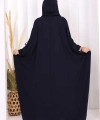 Kapüşonlu Abaya ve  Elbise İkili Takım 70013 Lacivert