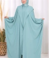 Kapüşonlu Abaya ve  Elbise İkili Takım 70013 Mint