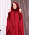 Kapüşonlu Ayrobin Pelerin 70021 Bordo