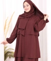 Kat Detaylı Tunik Pantolon Takım ŞAL HEDİYE! 8017 Mürdüm