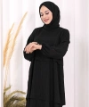 Kat Detaylı Tunik Pantolon Takım ŞAL HEDİYE! 8017 Siyah