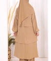 Kat Detaylı Tunik Pantolon Takım ŞAL HEDİYE! 8017 Taba