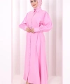 Kemerli Kloş Elbise 7073 Pembe