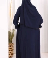 Kendinden Şallı Namaz  Elbisesi 8007 Lacivert