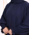 Kendinden Şallı Namaz  Elbisesi 8007 Lacivert