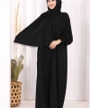 Kendinden Şallı Namaz  Elbisesi 8007 Siyah