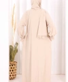 Kendinden Şallı Namaz  Elbisesi 8007 Taş