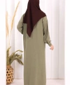 Keten Düğmeli Tunik Pantolon Takım 8015 Haki