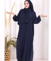 Keten Düğmeli Tunik Pantolon Takım 8015 Lacivert