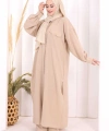 Keten Düğmeli Tunik Pantolon Takım 8015 Vizon