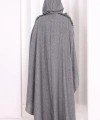 Keten Pelerinli Elbise Abaya Takım 8021 Antrasit