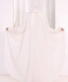 Keten Pelerinli Elbise Abaya Takım 8021 Ekru