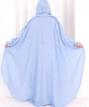 Keten Pelerinli Elbise Abaya Takım 8021 Mavi