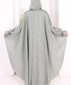 Keten Pelerinli Elbise Abaya Takım 8021 Mint