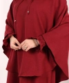 Keten Sufleli Elbise Takım 6067 Bordo
