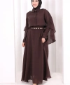 Kloş Etek Tunik Takım 8028 Kahverengi