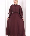 Kloş Etek Tunik Takım 8028 Mürdüm