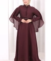Kloş Etek Tunik Takım 8028 Mürdüm