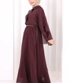 Kloş Etek Tunik Takım 8028 Mürdüm
