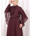 Kloş Etek Tunik Takım 8028 Mürdüm