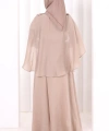 Kloş Etek Tunik Takım 8028 Vizon