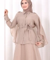 Kloş Etek Tunik Takım 8028 Vizon