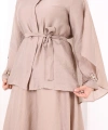 Kloş Etek Tunik Takım 8028 Vizon