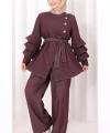 Koldan Fırfır Detay İkili Takım 8025 Bordo