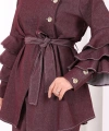 Koldan Fırfır Detay İkili Takım 8025 Bordo