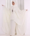 Kolyeli Tunik Pantolon Takım 8026 Ekru