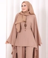 Kolyeli Tunik Pantolon Takım 8026 Somon