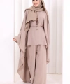 Kolyeli Tunik Pantolon Takım 8026 Vizon
