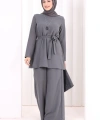 Kolyeli Tunik Pantolon Takım 8027 Antrasit