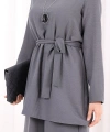 Kolyeli Tunik Pantolon Takım 8027 Antrasit