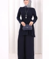 Kolyeli Tunik Pantolon Takım 8027 Lacivert