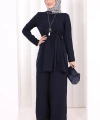 Kolyeli Tunik Pantolon Takım 8027 Lacivert