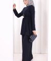 Kolyeli Tunik Pantolon Takım 8027 Lacivert