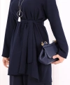 Kolyeli Tunik Pantolon Takım 8027 Lacivert