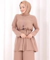 Kolyeli Tunik Pantolon Takım 8027 Somon